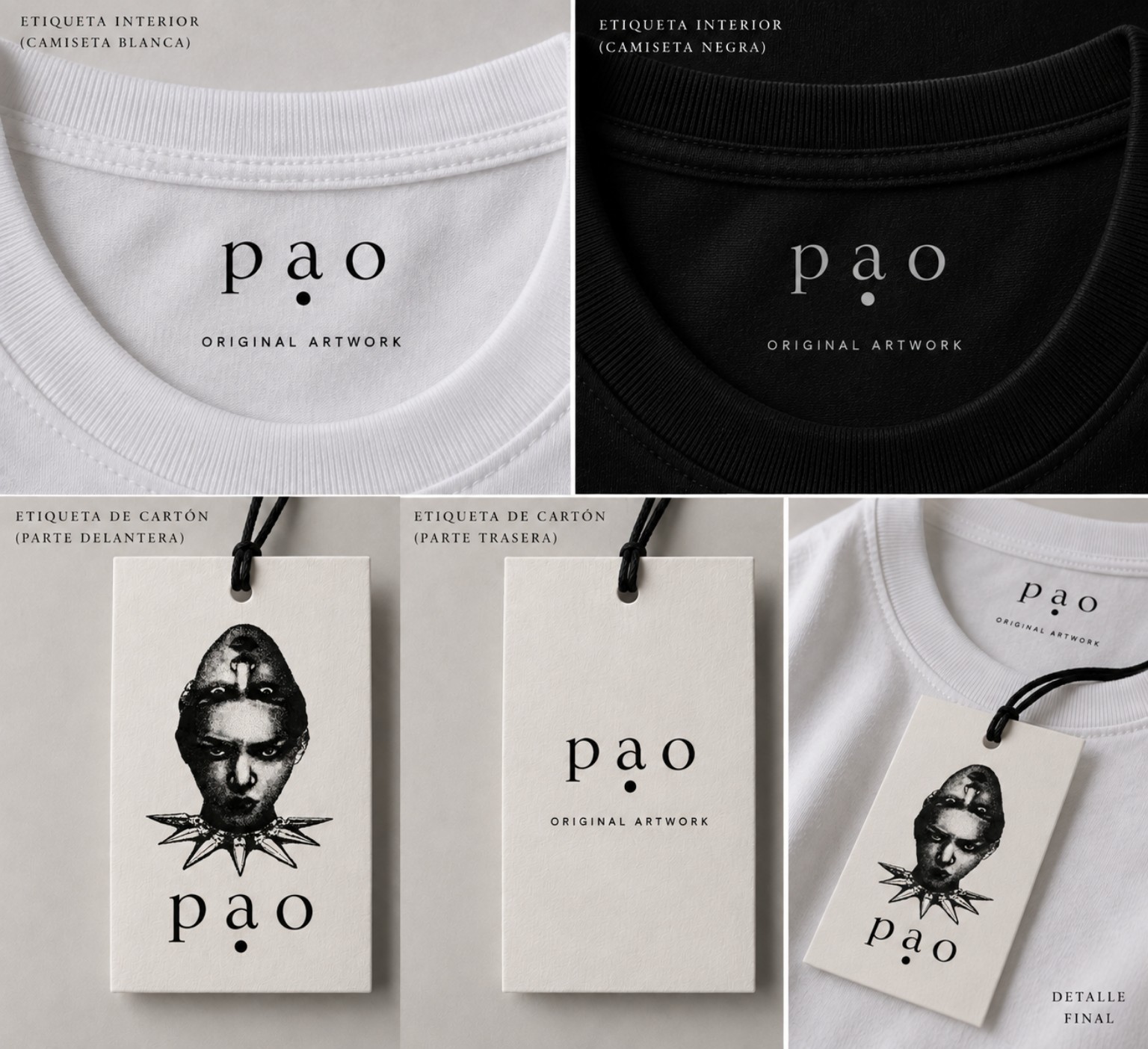 pao garment labels and packaging